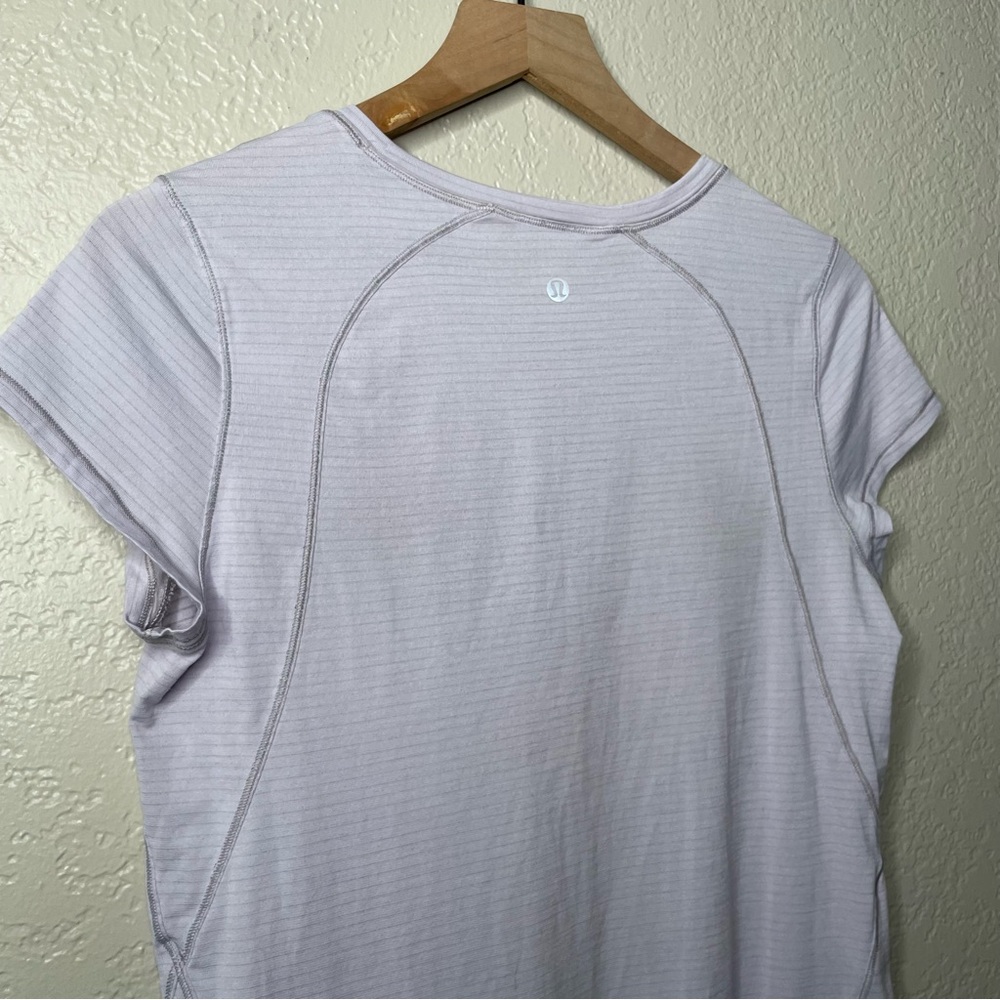 Lululemon Another Mile Short Sleeve Heathered Sheer Lilac Workout Top - Picture 10 of 12